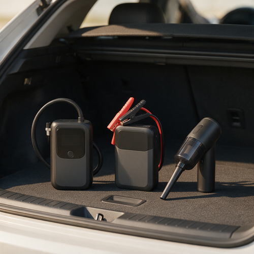Auto-Set mit Reifenfüller, Starthilfe und Handstaubsauger