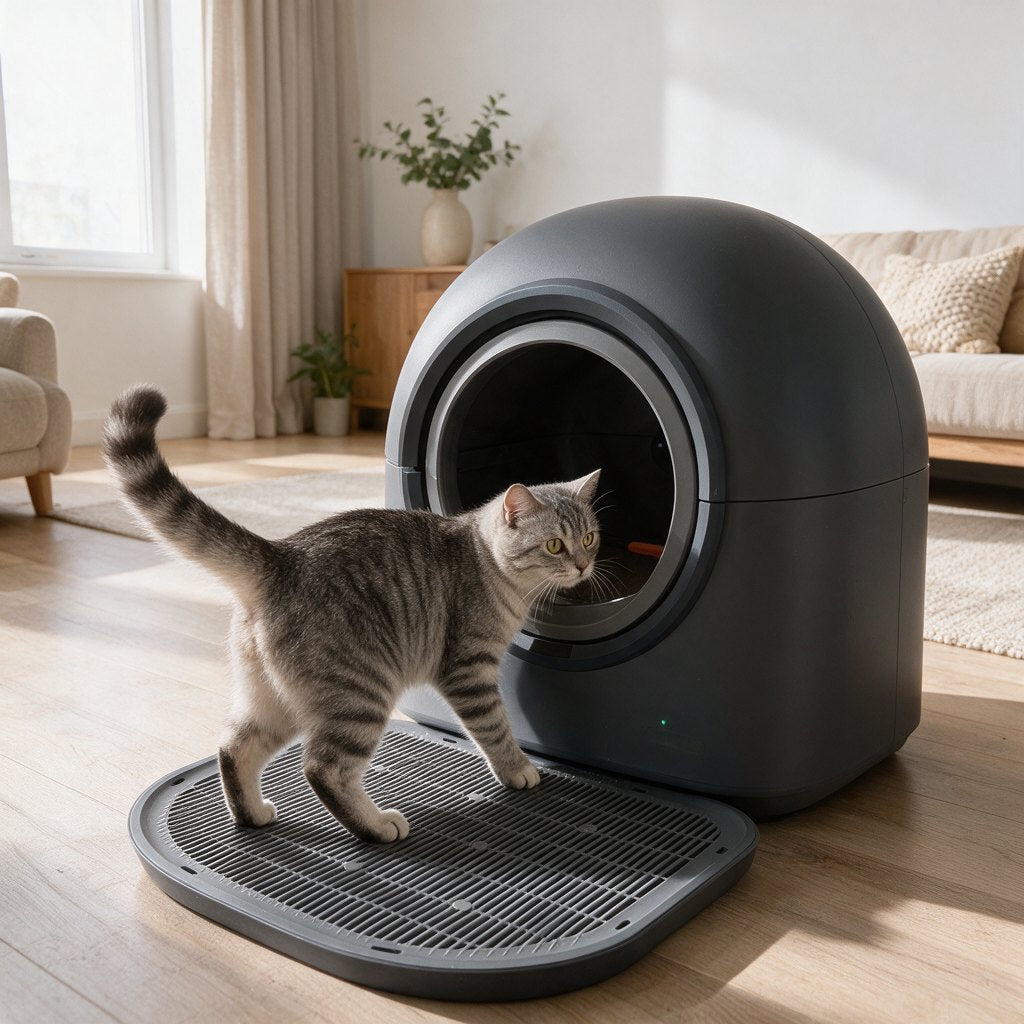 KlarKlo im Wohnzimmer, Katze steigt ein