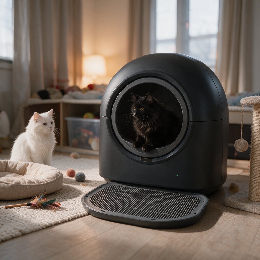 Zwei Katzen nutzen dieselbe KlarKlo