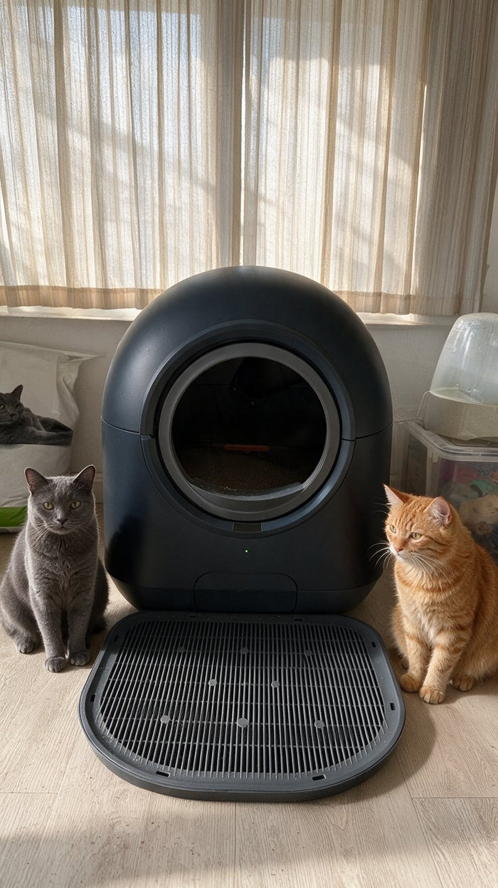 Zwei Katzen, ein Klo